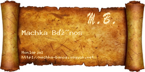 Machka Bános névjegykártya